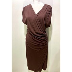 Tommy Bahama wrapped dress summer vacation breach resort brown casual  women M